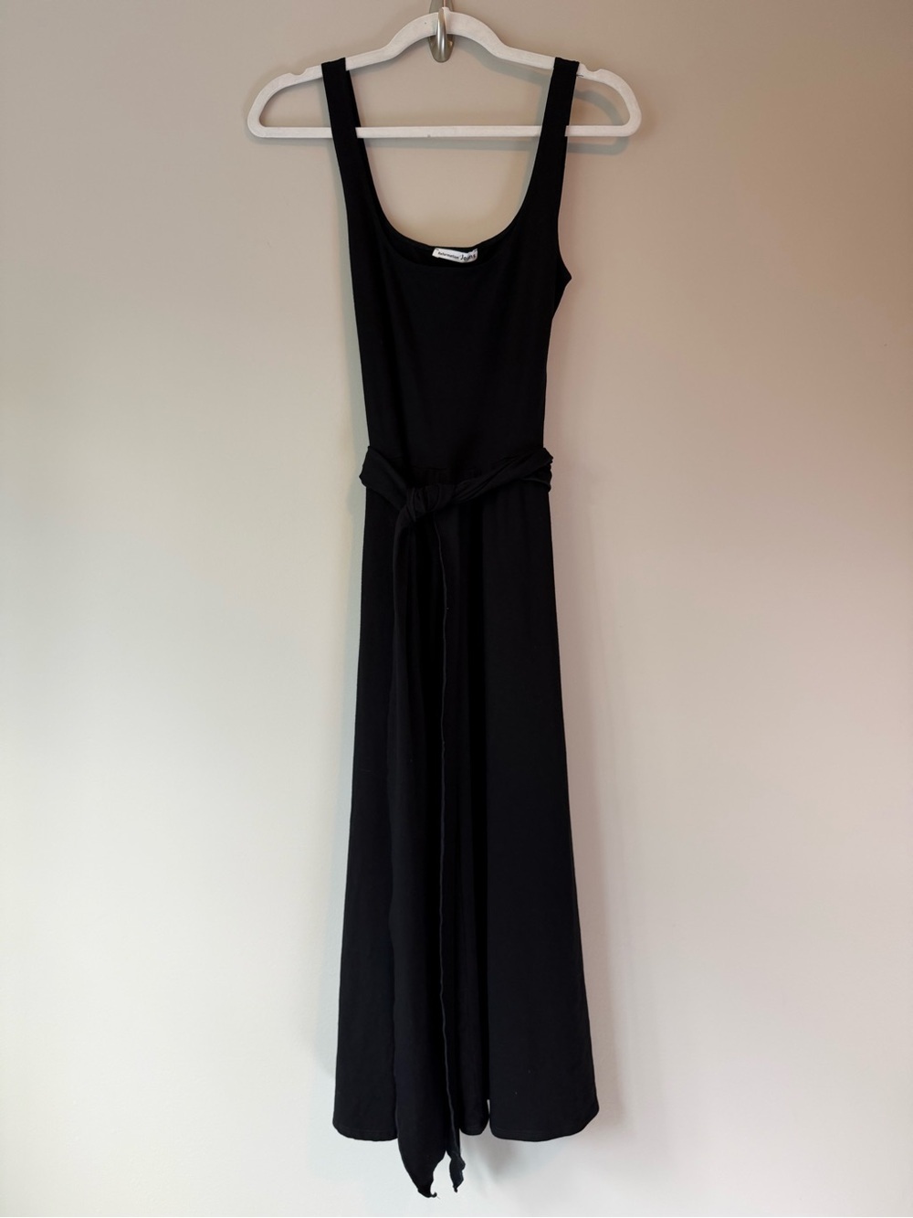 Reformation Black August Midi Dress Tank Top Wrap Tie Waist Tencel | Size S